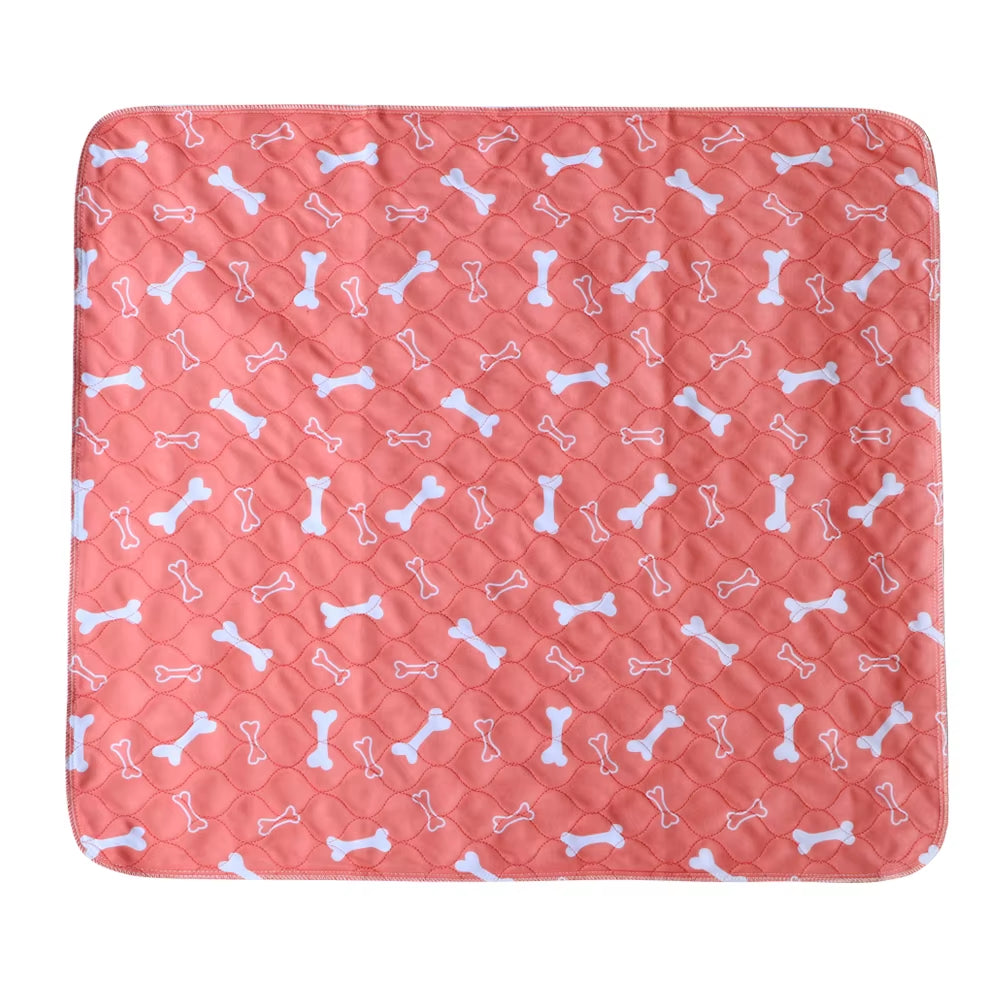 Reusable Pet Urine Pad Washable Dog Cat Diaper Mat 3 Layer Absorbent Dogs Diapers Pads Bone Paw Print for Sofa Bed Floor